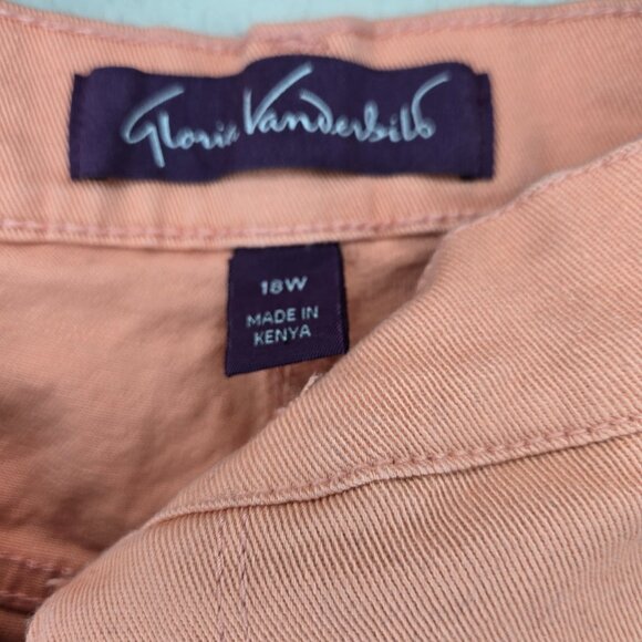 Peach Denim Jeans by Gloria Vanderbilt, Sz 18 - Picture 3 of 3